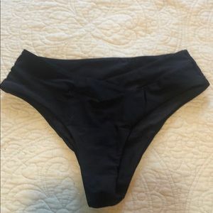 High waisted black bathing suit bottoms